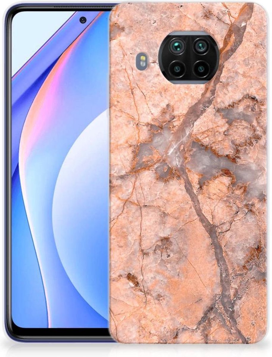 Xiaomi Mi 10T Lite TPU Siliconen Hoesje Marmer Oranje
