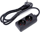 Verlengsnoer - Aigi Hambu - 3680W - 2 Stopcontacten - 1.5 Meter - Zwart | Nederland - BES LED