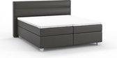 Karlsson boxspring Solid Lina vlak met gestoffeerde matras - 180 x 200 cm - antraciet