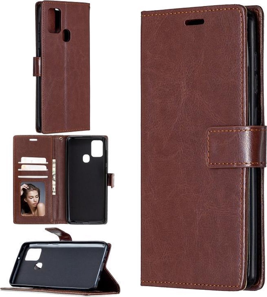 hoesje Geschikt voor: Huawei P Smart 2020 book case bruin