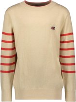 Seven-One-Seven Jongens sweaters Seven-One-Seven Theo pullover with striped sleeves Gray sand 134/140