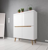 Dressoir Nebraska - Wit - Eiken - 107 cm - Hoog