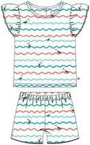 Woody - Meisjes pyjama - meeuwen golven geprint  - 211-3-PSA-S/919 - 9m