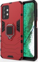 Samsung Galaxy A32 5G Hoesje Metalen Magnetische Ring Kickstand Rood