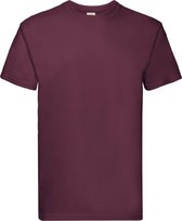 Fruit Of The Loom Heren Super Premium T-shirt met korte mouwen en ronde hals (Bordeaux)