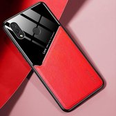 Voor Huawei nova 3i All-inclusive leer + organische glazen beschermhoes met metalen ijzeren plaat (rood)