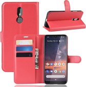 Litchi Texture Horizontale Flip Leren Case voor Nokia 3.2, met Portemonnee & Houder & Kaartsleuven (Rood)