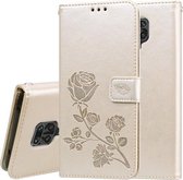 Voor Geschikt voor Xiaomi Redmi Note 9 Pro Rose reliëf horizontale flip PU lederen tas met houder & kaartsleuven & portemonnee (goud)