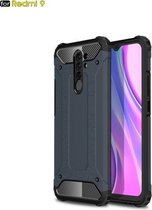 Voor Xiaomi Redmi 9 Magic Armor TPU + pc combinatiebehuizing (marineblauw)
