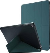 Voor iPad 10.2 / iPad 10.2 2020 Airbag Vervorming Horizontale Flip Leren Case met Houder & Penhouder (Donkergroen)