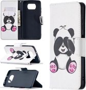 Voor Xiaomi Mi Poco X3 Gekleurde tekening patroon Horizontale flip lederen tas met houder & kaartsleuven & portemonnee (Panda)