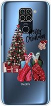 Voor Xiaomi Redmi Note 9 Christmas Series Transparante TPU beschermhoes (kerstpyjama)