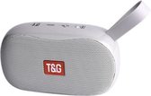T&G TG173 TWS Subwoofer Bluetooth-luidspreker met gevlochten kabel, ondersteuning voor USB / AUX / TF-kaart / FM (zilver)