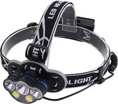 YWXLight 5LEDs USB Opladen Sterke Koplamp T6 Aluminium Vislamp (Koplamp + USB-kabel + 2xBatterij)