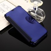 Voor iPhone X / XS galvaniseren spiegel horizontale flip lederen tas (donkerblauw)