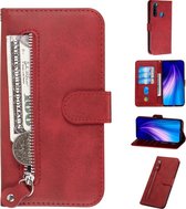 Voor Geschikt voor Xiaomi Redmi Note 8 Fashion Calf Texture Zipper Horizontal Flip PU Leather Case, met houder & kaartsleuven & portemonnee (rood)