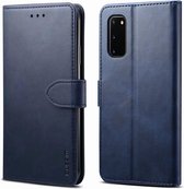 Voor Galaxy A51 GUSSIM zakelijke stijl horizontale flip lederen tas met houder & kaartsleuven & portemonnee (blauw)