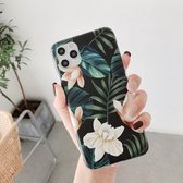 Dubbelzijdige film IMD schokbestendige TPU beschermhoes voor iPhone 11 Pro Max (groene magnolia)