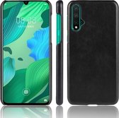 Shockproof Litchi Texture PC + PU Case voor Huawei Nova 5 / Nova 5 Pro (zwart)