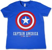 Marvel Captain America Kinder Tshirt -Kids tm 4 jaar- Comics - Logo Blauw