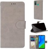 Voor Huawei P Smart 2020 Retro Frosted Horizontale Flip PU lederen hoes met houder & kaartsleuven & portemonnee & fotolijst (grijs)