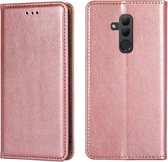 Voor Huawei Mate 20 lite PU + TPU Gloss Oil Effen Kleur Magnetische Horizontale Flip Leren Case met Houder & Kaartsleuf & Portemonnee (Rose Goud)
