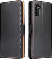 Voor Galaxy Note10 Dermis Texture PU + TPU Horizontale Flip lederen tas met houder & kaartsleuven & portemonnee (zwart)