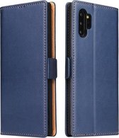 Voor Galaxy Note10 + Dermis Texture PU + TPU Horizontale Flip lederen tas met houder & kaartsleuven & portemonnee (blauw)