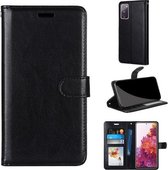 Voor Samsung Galaxy S20 FE 5G Pure Kleur Horizontale Flip PU lederen tas met houder & kaartsleuven & portemonnee & fotolijst (zwart)