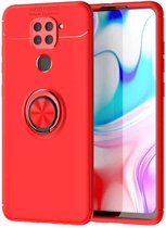 Voor Geschikt voor Xiaomi Redmi Note 9 Lenuo schokbestendige TPU-beschermhoes met onzichtbare houder (rood)
