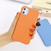 Voor iPhone 11 effen kleur TPU Slim schokbestendige beschermhoes (oranje)