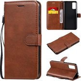 Voor Huawei Honor Play 4T Pro Effen Kleur Horizontale Flip Beschermende Leren Case met Houder & Kaartsleuven & Portemonnee & Lanyard (Bruin)
