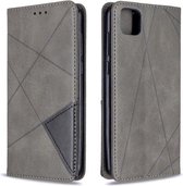 Voor Huawei Y5P / Honor 9S Rhombus Texture Horizontale Flip Magnetische Leren Case met Houder & Kaartsleuven & Portemonnee (Grijs)