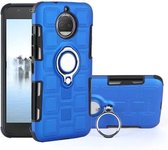 Voor Motorola Moto G5S Plus 2 in 1 Cube PC + TPU beschermhoes met 360 graden draaien zilveren ringhouder (blauw)