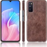 Voor Huawei Enjoy Z / Enjoy 20 Pro Schokbestendig Litchi Texture PC + PU-hoesje (bruin)