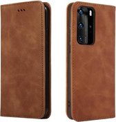 Voor Huawei P40 Pro Retro Skin Feel Business Magnetische horizontale lederen flip case (bruin)