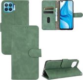 Voor OPPO F17 Pro / A93 / Reno4 Lite Effen kleur Huidgevoel magnetische gesp Horizontale flip kalftextuur PU lederen tas met houder & kaartsleuven & portemonnee (groen)