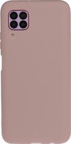Voor Huawei Nova 6SE / P40 Lite / Nova 7i effen kleur mat TPU telefoonhoes (roze)
