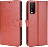 Voor VIVO Y20 2020 / Y20i Retro Crazy Horse Texture Horizontale Flip lederen tas, met houder & kaartsleuven & fotolijst (bruin)