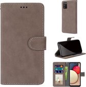Voor Samsung Galaxy A02s / M02s Retro Frosted Horizontale Flip PU lederen tas met houder & kaartsleuven & portemonnee & fotolijst (bruin)