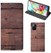 Hoesje Geschikt voor Samsung Galaxy A71 Leuk Case Old Wood