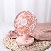 Creatieve USB oplaadbare mini stille desktop hoge windkracht schudkop ventilator (roze)