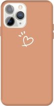 Voor iPhone 11 Pro Max Three Dots Love-heart Pattern Colorful Frosted TPU telefoon beschermhoes (Coral Orange)