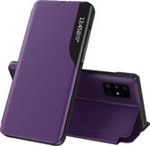 Voor Galaxy S20 Ultra zijdisplay magnetisch schokbestendig horizontaal flip lederen tas met houder (paars)