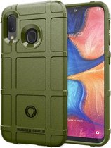Voor Samsung Galaxy A40 volledige dekking schokbestendige TPU-hoes (legergroen)