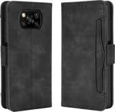 Voor Geschikt voor Xiaomi Poco X3 NFC Wallet Style Skin Feel Kalfspatroon lederen tas met aparte kaartsleuf (zwart)