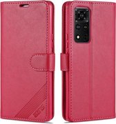 For Honor V40 5G AZNS Sheepskin Texture Horizontale Flip Leather Case met houder & kaartsleuven & portemonnee (rood)
