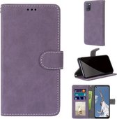 Voor OPPO A52 / A92 / A72 Retro Frosted Horizontale Flip PU lederen tas met houder & kaartsleuven & portemonnee & fotolijst (paars)