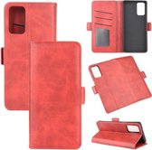 Voor Samsung Galaxy Note20 Dubbelzijdige magnetische gesp Horizontale flip lederen tas met houder & kaartsleuven en portemonnee (rood)
