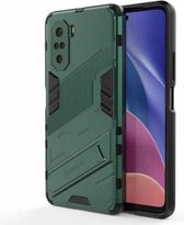 Voor Geschikt voor Xiaomi Redmi K40 / K40 Pro Punk Armor 2 in 1 PC + TPU schokbestendig hoesje met onzichtbare houder (groen)